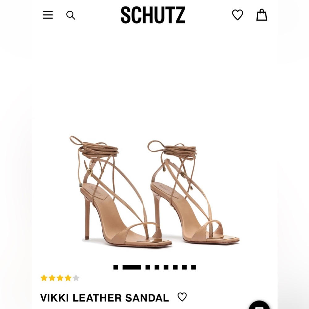 Schutz Vikki Leather Sandals - Honey Beige - Size 8.5